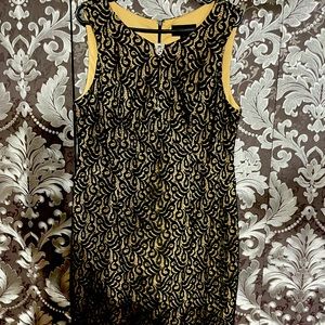 Cream under with black lace on top dress